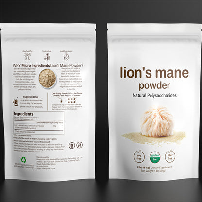 Pure Lion's Mane Mushroom Powder 454g (Heart Health, Immunity, Digestion, Weight Loss)